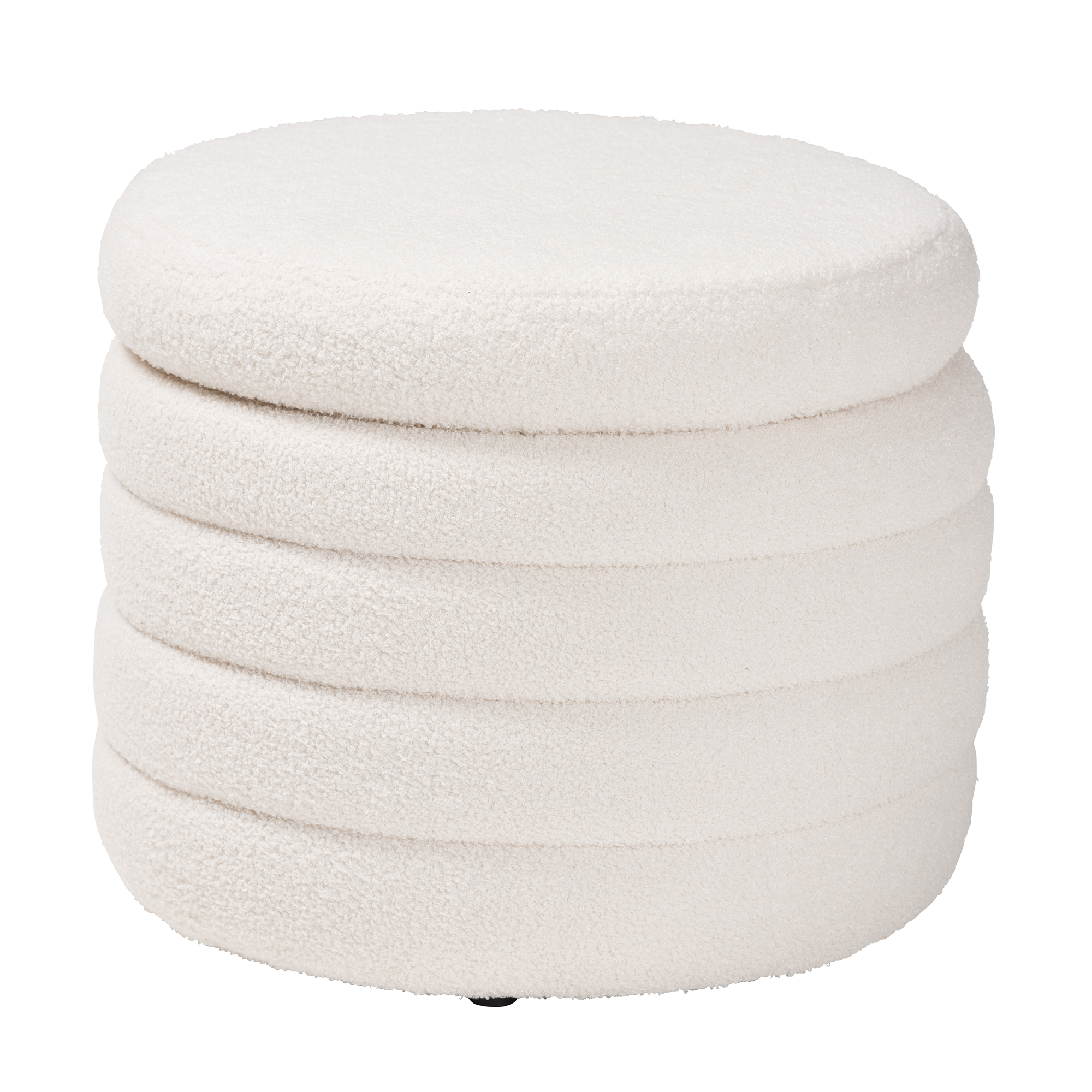 Baxton Studio Tabitha Modern and Contemporary Ivory Boucle Upholstered Storage Ottoman